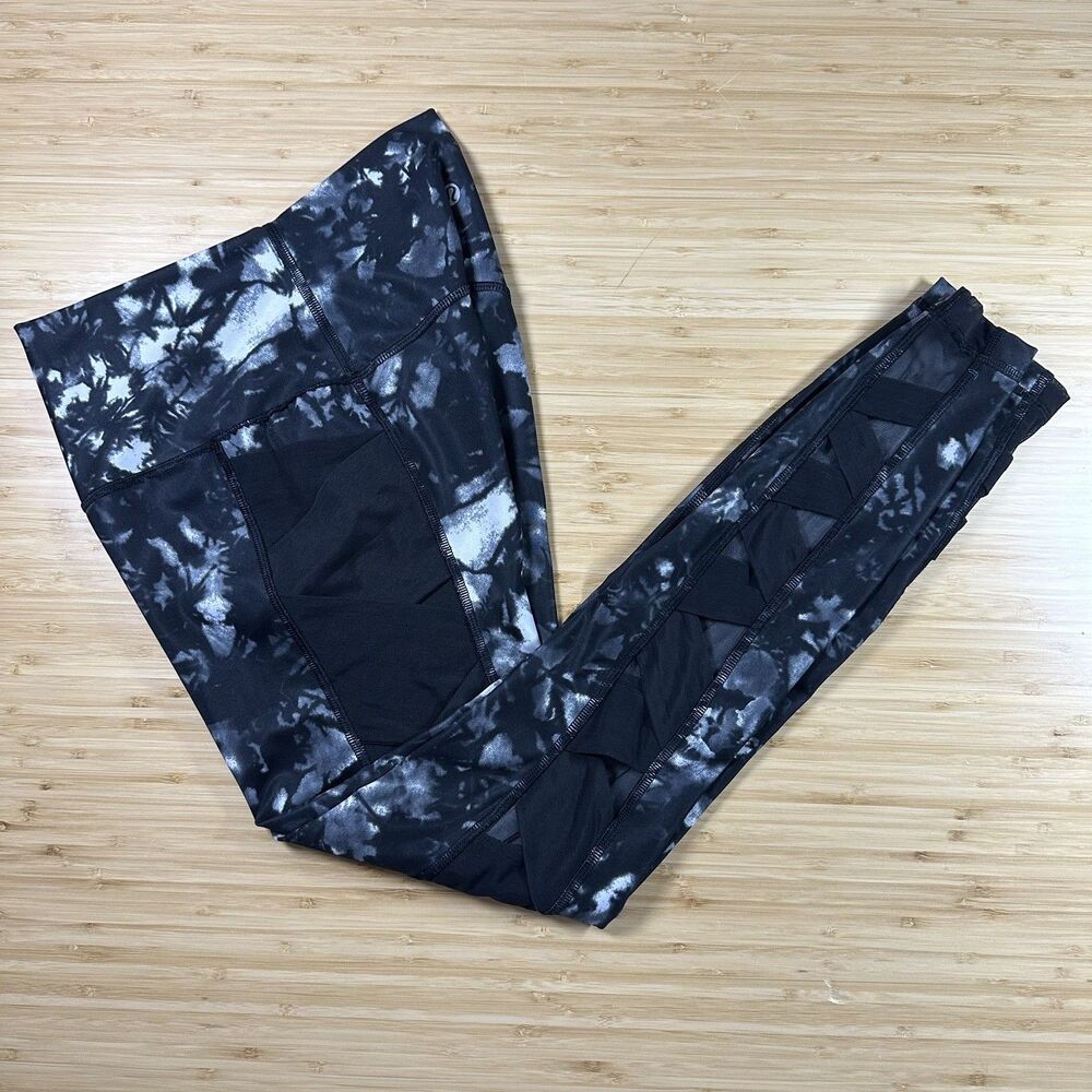Lululemon Rise and Flow Full-On Luxtreme Leggings Dusk Dye White Black 4 Yoga - Picture 2 of 10